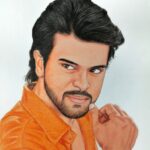 Colour Pencil Portrait Work of @AlwaysRamCharan An