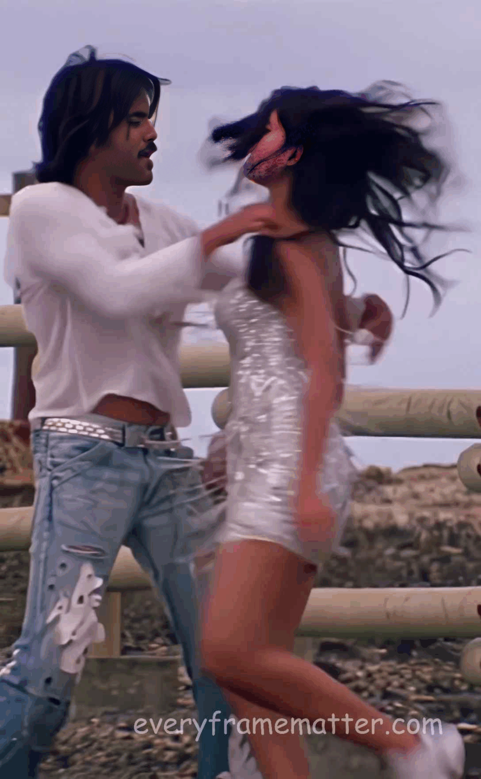 anushka shetty hot legs show mini silver bodycon from singan UHD pics00268