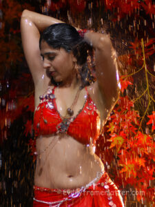 aushka shetty hot navel thighs and armpits in rain HD images 2