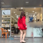 mehreen kaur pirzada hot thick thighs back view in red mini dress HD 74
