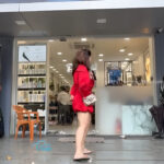 mehreen kaur pirzada hot thick thighs back view in red mini dress HD 8